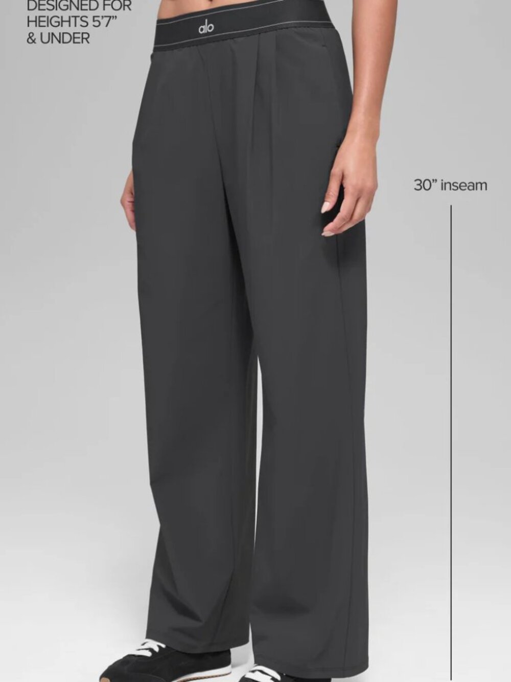 ☁️Dark Grey Wide-Leg Yoga Pants, ALO Yoga Regular Size 30” - Picture 2 of 6